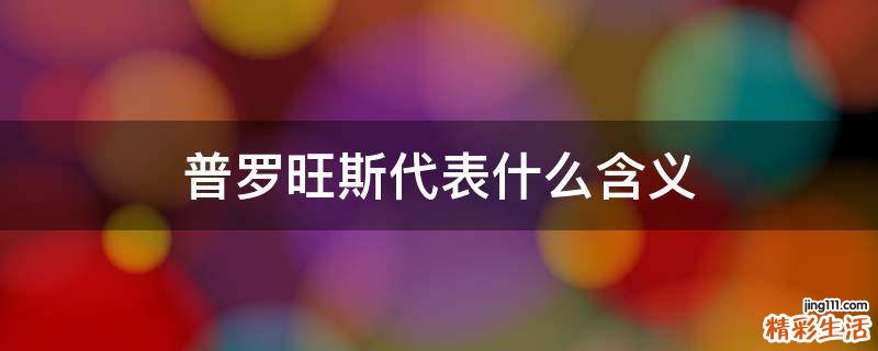 普罗旺斯代表什么含义