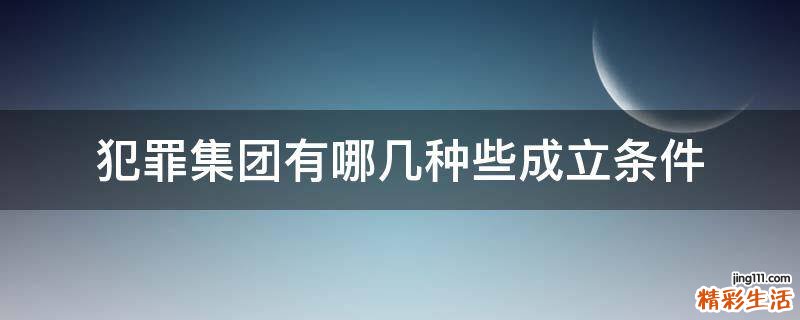 犯罪集团有哪几种些成立条件
