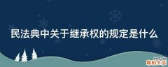民法典中关于继承权的规定是什么