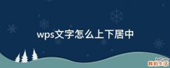 wps文字怎么上下居中