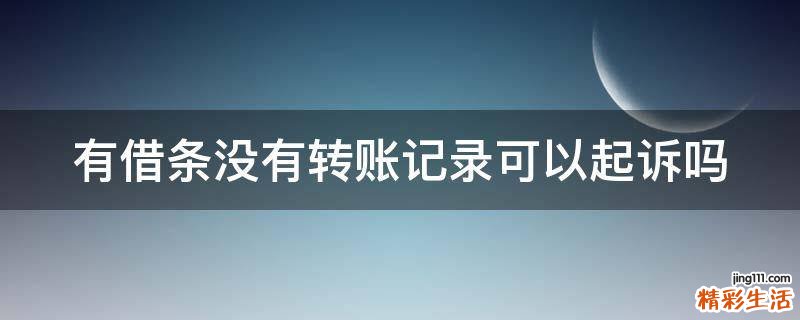 有借条没有转账记录可以起诉吗