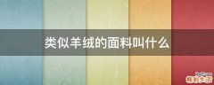 类似羊绒的面料叫什么