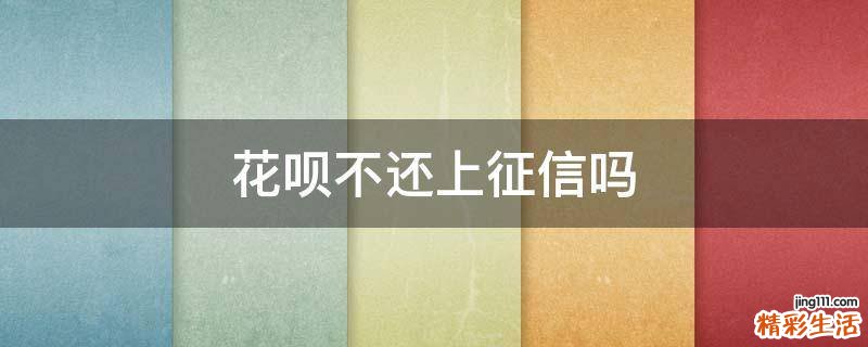 花呗不还上征信吗
