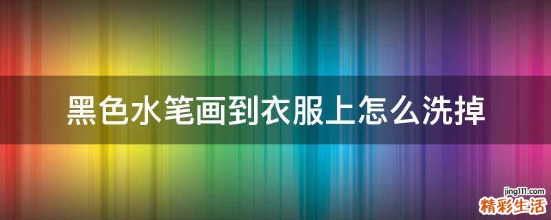 黑色水笔画到衣服上怎么洗掉