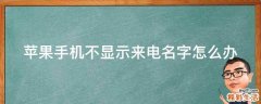 苹果手机不显示来电名字怎么办