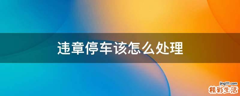 违章停车该怎么处理