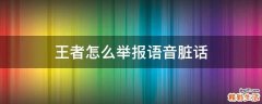王者怎么举报语音脏话