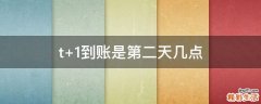 t+1到账是第二天几点