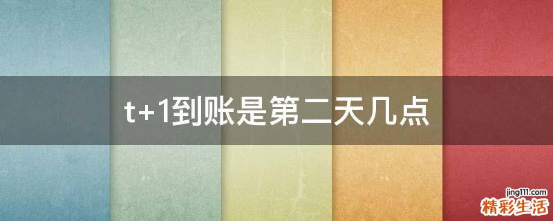 t+1到账是第二天几点