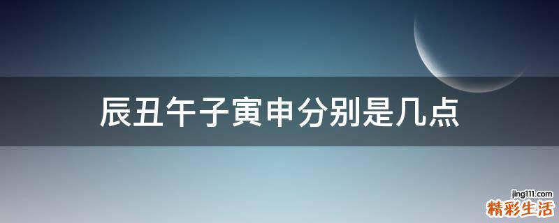 辰丑午子寅申分别是几点