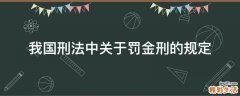 我国刑法中关于罚金刑的规定
