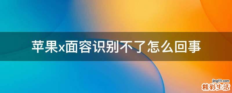 苹果x面容识别不了怎么回事