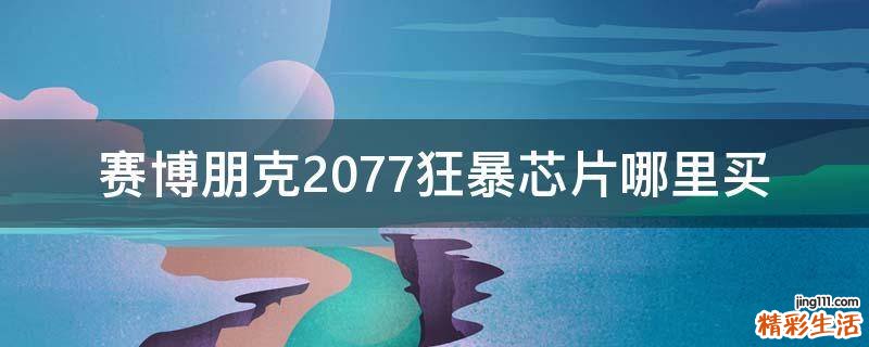 赛博朋克2077狂暴芯片哪里买