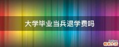 大学毕业当兵退学费吗