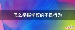 怎么举报学校的不良行为