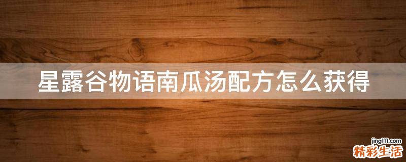 星露谷物语南瓜汤配方怎么获得
