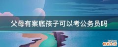 父母有案底孩子可以考公务员吗