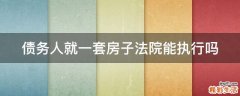 债务人就一套房子法院能执行吗