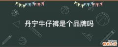丹宁牛仔裤是个品牌吗