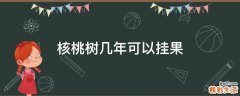 核桃树几年可以挂果