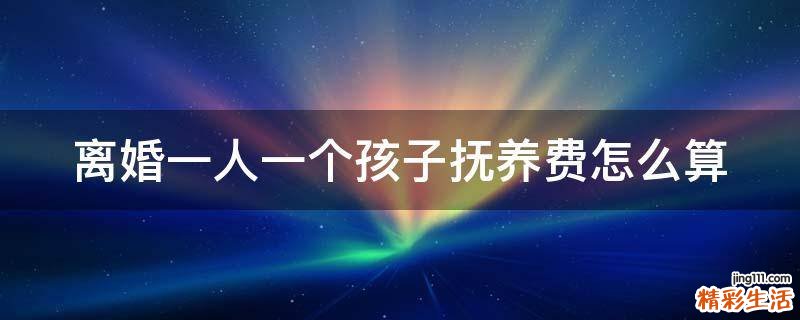 离婚一人一个孩子抚养费怎么算