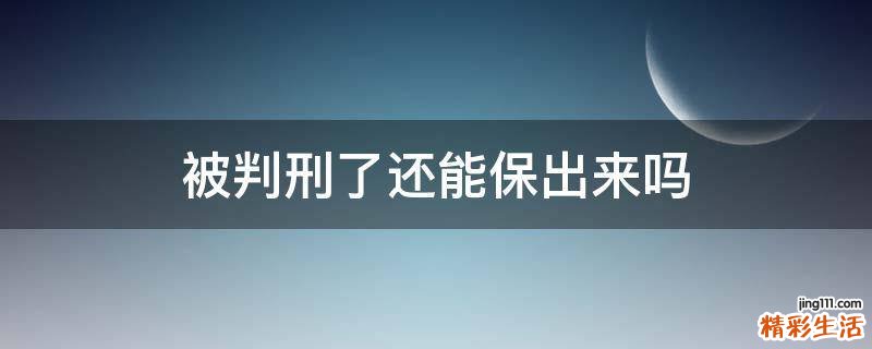 被判刑了还能保出来吗