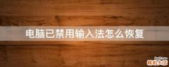 电脑已禁用输入法怎么恢复