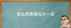 怎么把表格拉大一点