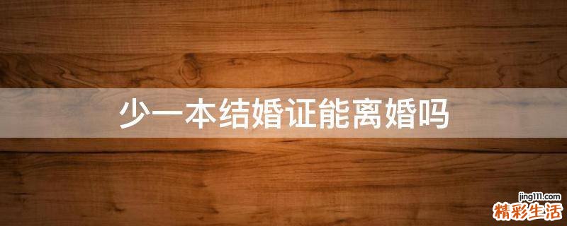 少一本结婚证能离婚吗