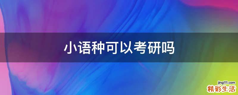 小语种可以考研吗