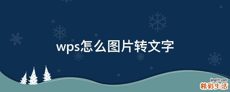 wps怎么图片转文字