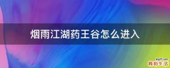 烟雨江湖药王谷怎么进入