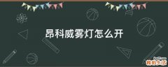 昂科威雾灯怎么开