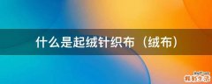 绒布 什么是起绒针织布