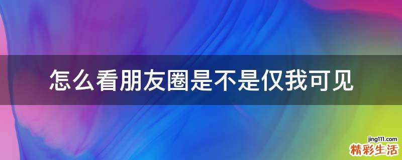 怎么看朋友圈是不是仅我可见
