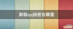 新版qq秘密在哪里