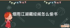 烟雨江湖藏经阁怎么偷书