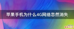 苹果手机为什么4G网络忽然消失