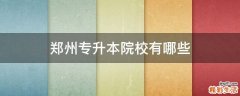 郑州专升本院校有哪些
