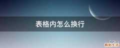 表格内怎么换行