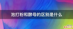 泡打粉和酵母的区别是什么