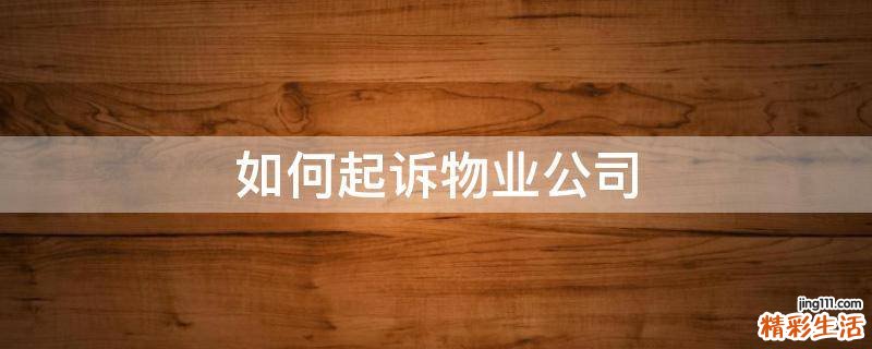 如何起诉物业公司