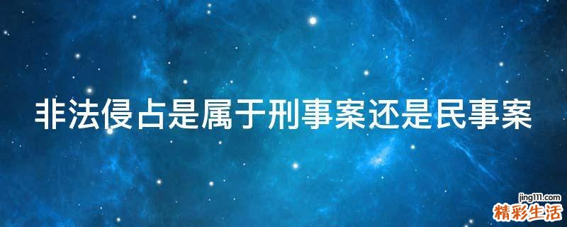 非法侵占是属于刑事案还是民事案