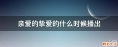 亲爱的挚爱的什么时候播出