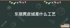 东丽麂皮绒是什么工艺