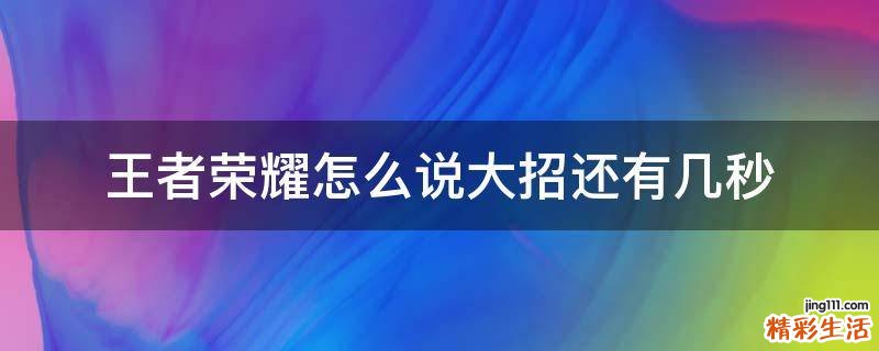 王者荣耀怎么说大招还有几秒