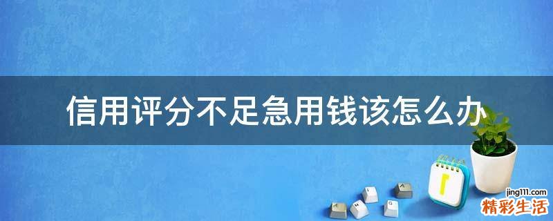 信用评分不足急用钱该怎么办