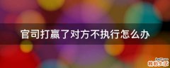 官司打赢了对方不执行怎么办