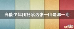 高能少年团杨紫选张一山是哪一期