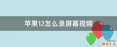 苹果12怎么录屏幕视频